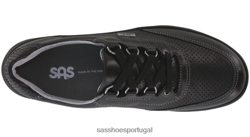 pt SAS mulheres energético tênis esportivo lux com cadarço perf preto 6L66820