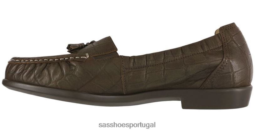 pt SAS mulheres versátil espero escorregar no mocassim crocodilo de bronze 6L668210