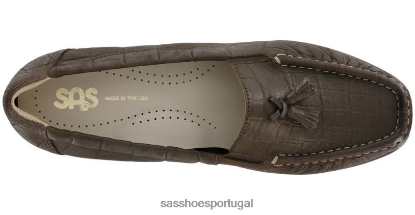 pt SAS mulheres versátil espero escorregar no mocassim crocodilo de bronze 6L668210