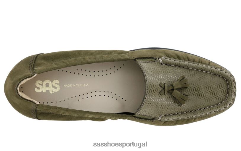 pt SAS mulheres versátil espero escorregar no mocassim tundra verde 6L668209