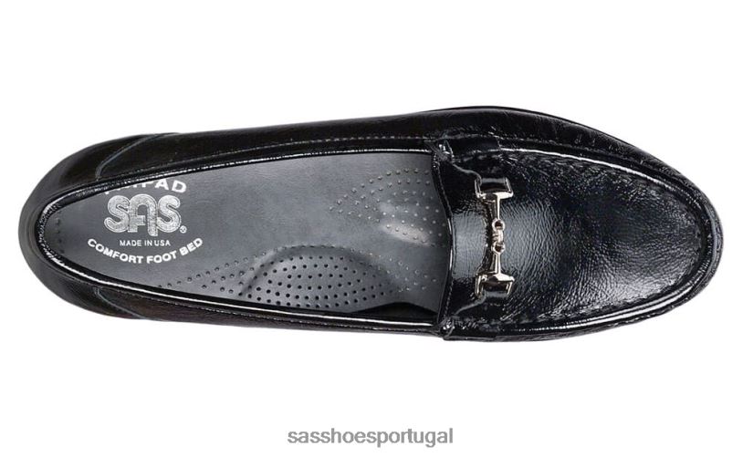 pt SAS mulheres versátil mocassim de metro patente preta 6L668177