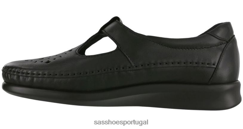 pt SAS mulheres versátil mocassim de salgueiro preto liso 6L668233