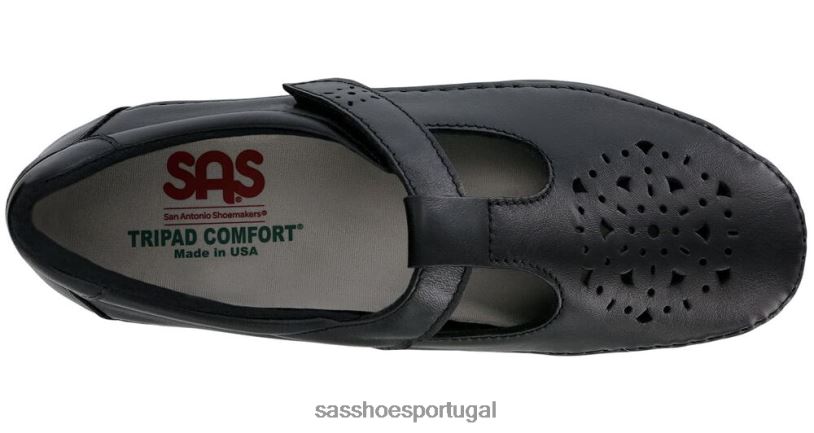 pt SAS mulheres versátil mocassim de salgueiro preto liso 6L668233