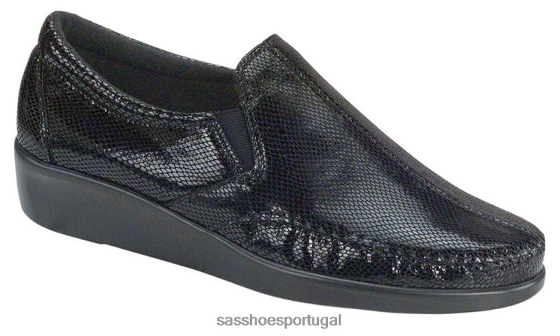 pt SAS mulheres versátil mocassim de sonho cobra Negra 6L668181