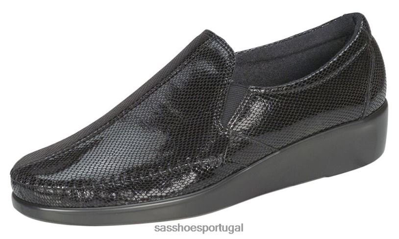 pt SAS mulheres versátil mocassim de sonho cobra Negra 6L668181