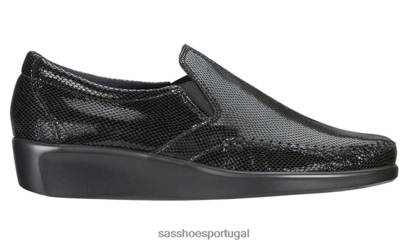 pt SAS mulheres versátil mocassim de sonho cobra Negra 6L668181