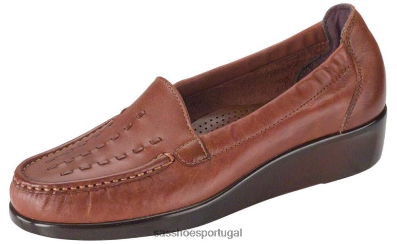 pt SAS mulheres versátil mocassim de tecelagem castanha 6L668224