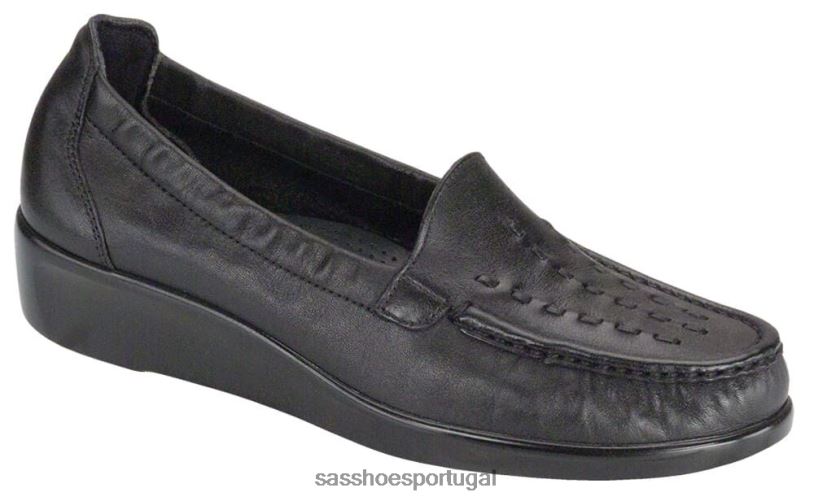 pt SAS mulheres versátil mocassim de tecelagem preto 6L668239