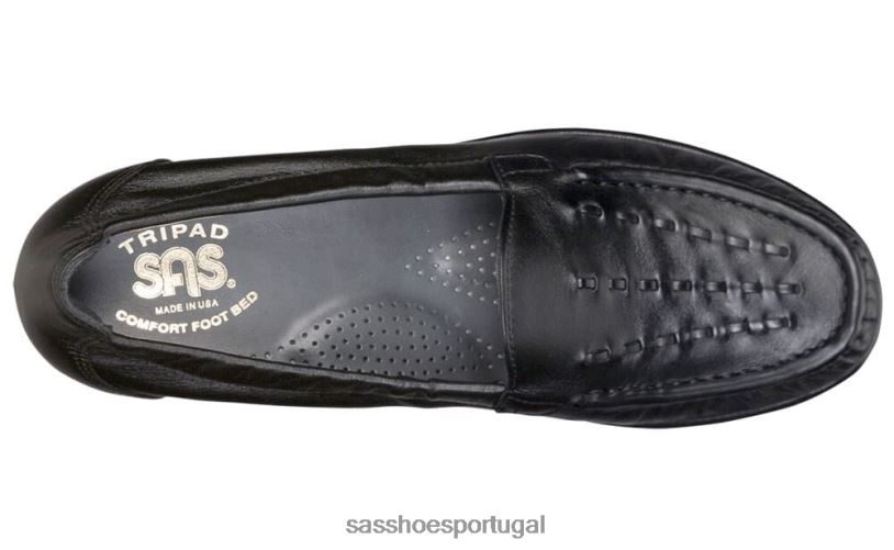 pt SAS mulheres versátil mocassim de tecelagem preto 6L668239