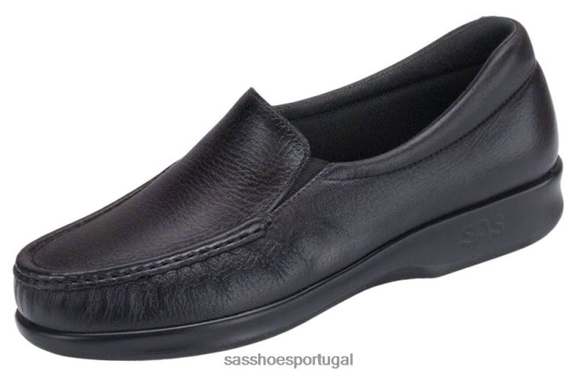 pt SAS mulheres versátil mocassim duplo preto 6L668240