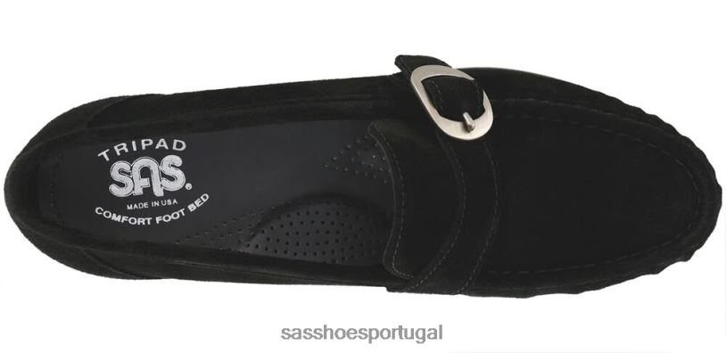 pt SAS mulheres versátil mocassim lara Camurça preta 6L668242