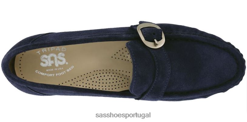 pt SAS mulheres versátil mocassim lara camurça azul marinho 6L668227