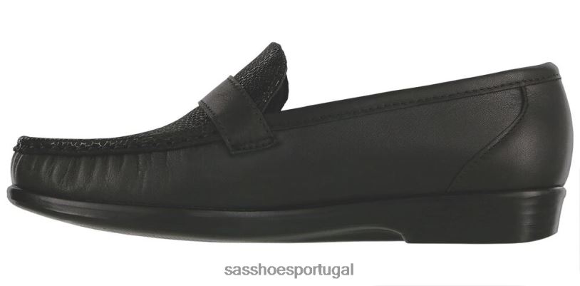 pt SAS mulheres versátil mocassim lara pântano negro 6L668243