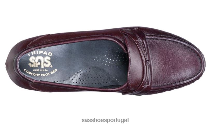 pt SAS mulheres versátil mocassim mais fácil de deslizar vinho antigo 6L668200