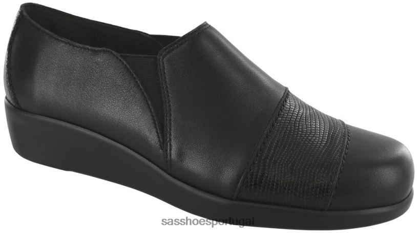 pt SAS mulheres versátil mocassim nora preto/lagarto 6L668246