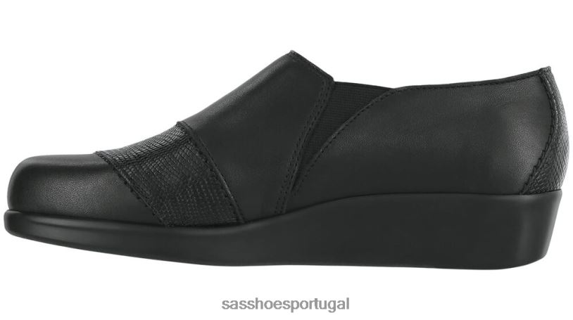 pt SAS mulheres versátil mocassim nora preto/lagarto 6L668246