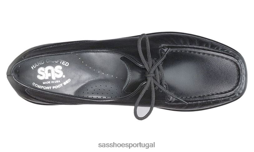 pt SAS mulheres versátil petra mocassim rendado preto 6L668394