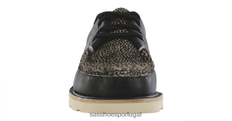 pt SAS mulheres versátil take control mocassim com cadarço chital preto 6L668433