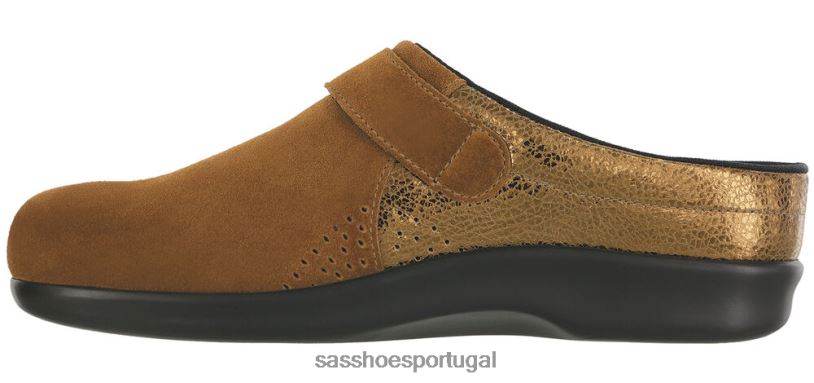 pt SAS mulheres versátil tamanco deslizamento no mocassim bronze turbinado 6L668235