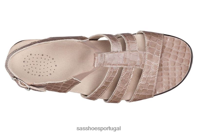 pt SAS mulheres versátil sandália allegro com tira no calcanhar crocodilo taupe 6L668120