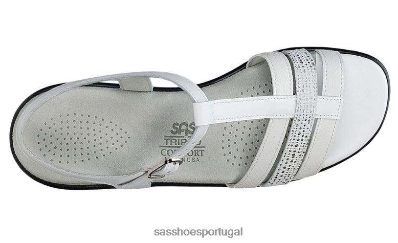 pt SAS mulheres versátil sandália capri tira t branco multi 6L668146