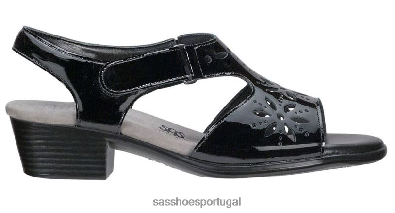 pt SAS mulheres versátil sandália de salto sunburst patente preta 6L668106