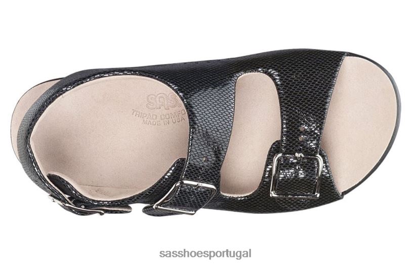 pt SAS mulheres versátil sandália de tiras de calcanhar relaxado cobra Negra 6L668114