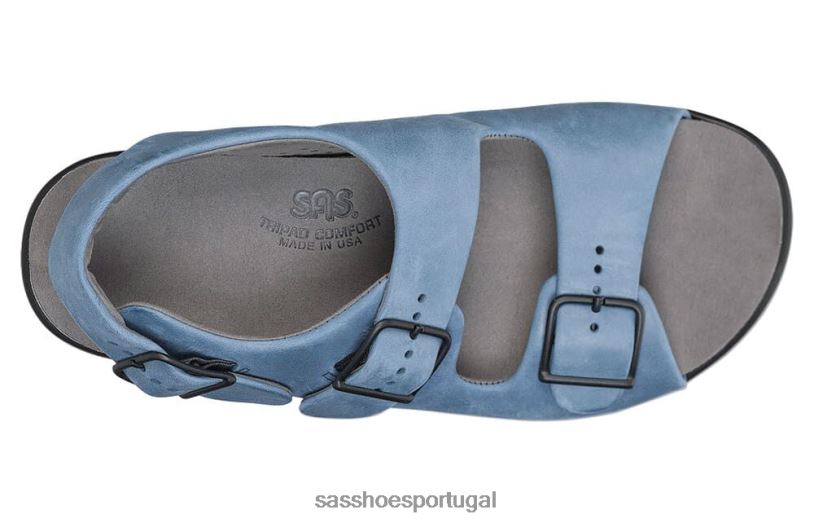 pt SAS mulheres versátil sandália de tiras de calcanhar relaxado jeans 6L668113