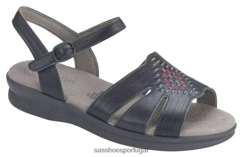 pt SAS mulheres versátil sandália huarache com tira lateral preto 6L66865