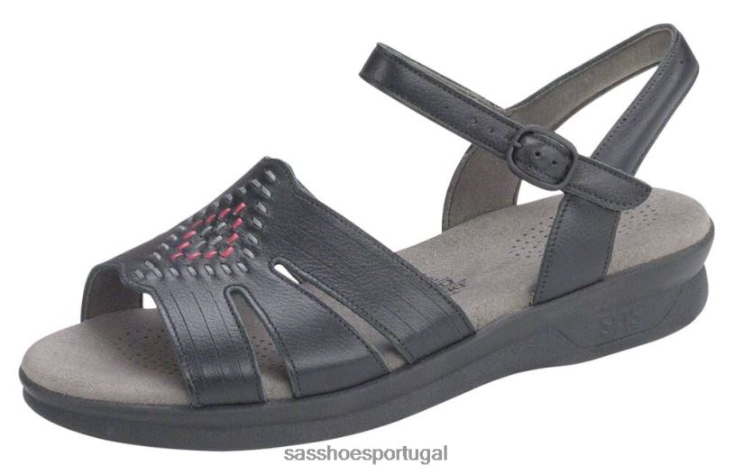 pt SAS mulheres versátil sandália huarache com tira lateral preto 6L66865