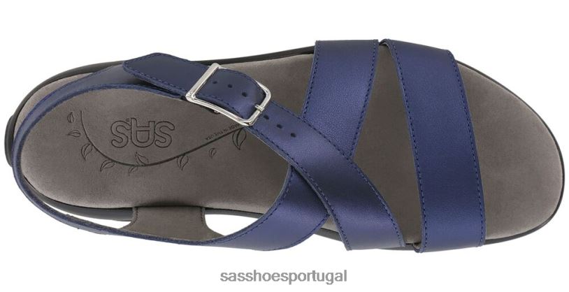 pt SAS mulheres versátil sandália laguna tira cruzada perlato azul 6L668172