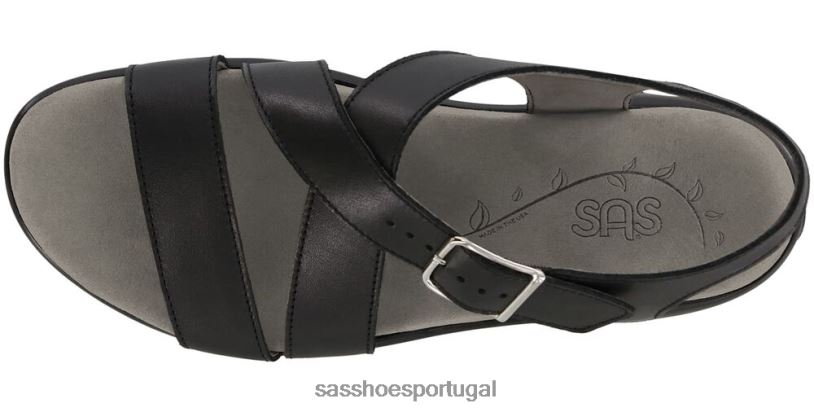 pt SAS mulheres versátil sandália laguna tira cruzada preto 6L668171