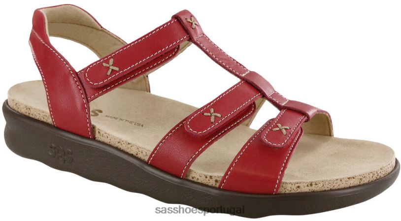 pt SAS mulheres versátil sandália sorrento com tira t vermelho 6L668155