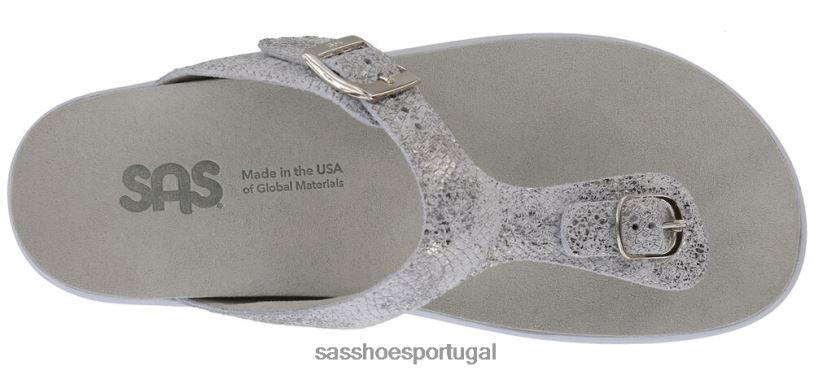 pt SAS mulheres versátil sanibel sandália com tira em T plata 6L6687