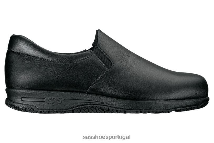 pt SAS mulheres à moda mocassim antiderrapante patriota preto 6L668410