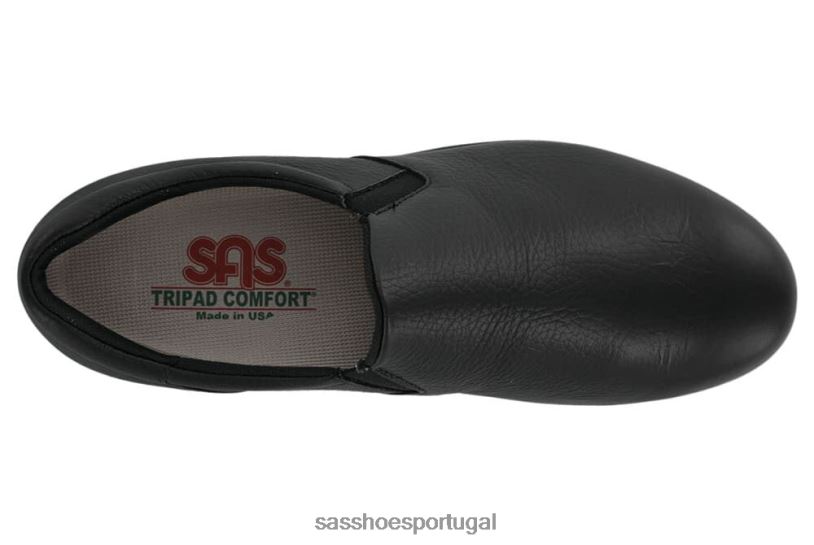 pt SAS mulheres à moda mocassim antiderrapante patriota preto 6L668410