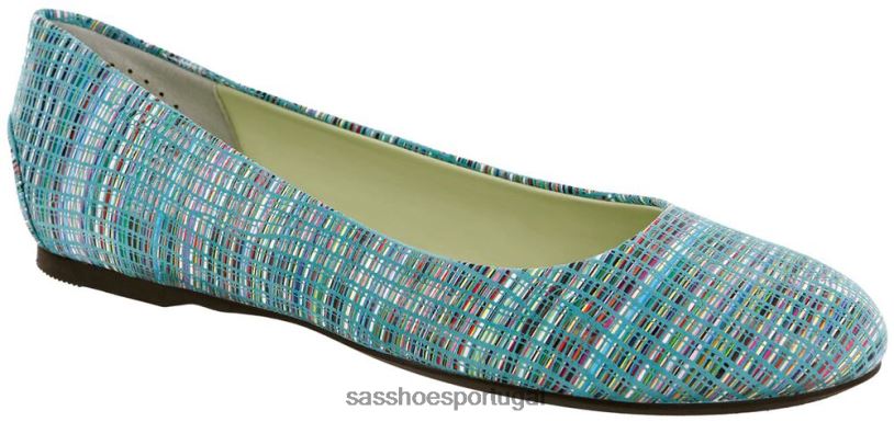 pt SAS mulheres inspirado mocassim rendado arco-íris turquesa 6L668385