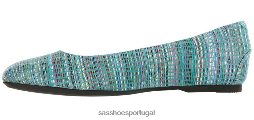 pt SAS mulheres inspirado mocassim rendado arco-íris turquesa 6L668385