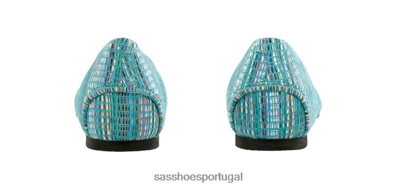 pt SAS mulheres inspirado mocassim rendado arco-íris turquesa 6L668385