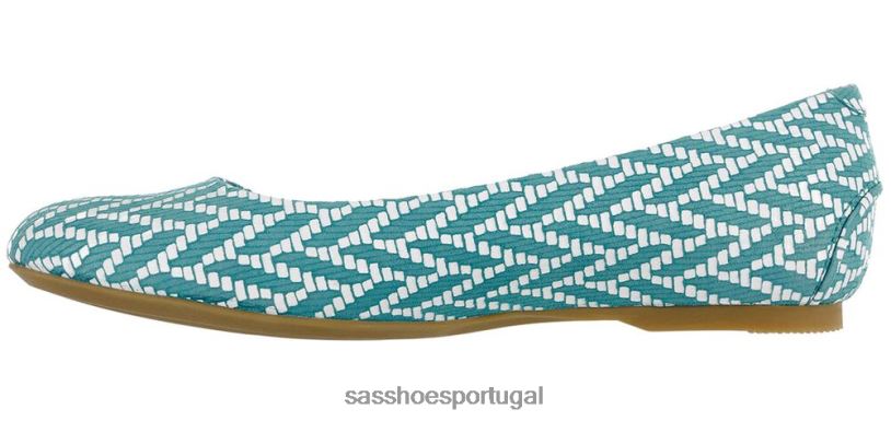 pt SAS mulheres inspirado mocassim rendado chevron turquesa 6L668386