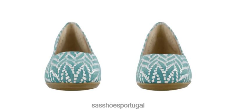 pt SAS mulheres inspirado mocassim rendado chevron turquesa 6L668386