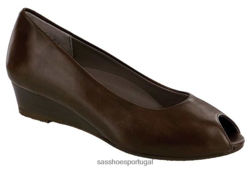 pt SAS mulheres inspirado peep toe escarlate marrom 6L668374