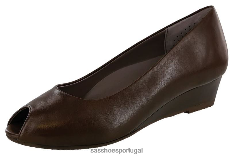 pt SAS mulheres inspirado peep toe escarlate marrom 6L668374