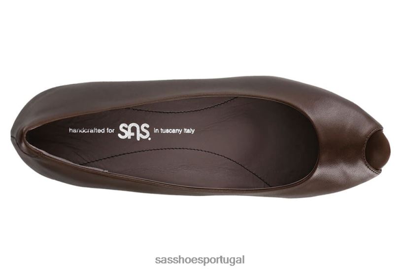 pt SAS mulheres inspirado peep toe escarlate marrom 6L668374